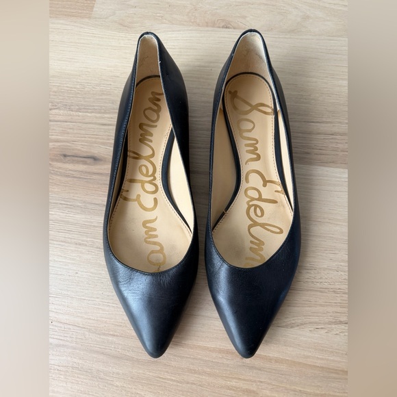 Sam Edelman Shoes - Sam Edelman Black Leather Pointed Toe Flats Size 7 Classic Chic